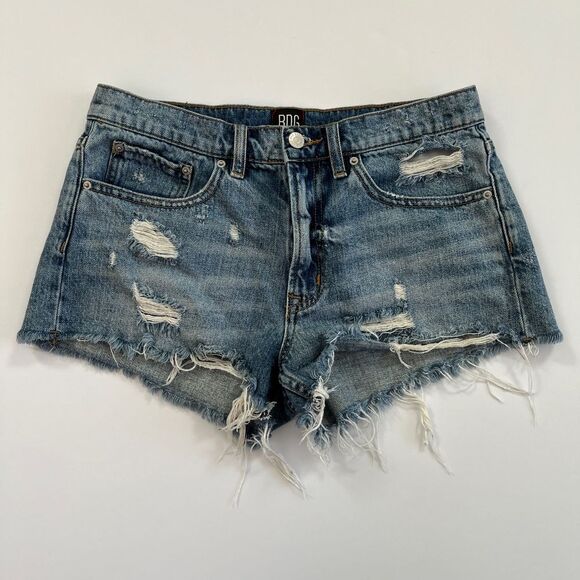 BDG Urban Outfitters Womens Denim Ripped Distressed Shorts, BDG UO Cut Ripped - Picture 2 of 5